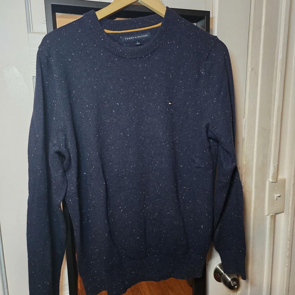 Tommy Hilfiger Men's Speckled Navy Crewneck Sweater